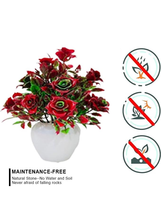 ATEVON ATEVON Artificial Flowers Plants Faux Flower Plant for Home Office Decor Tabletop and Desk Decoration Artificial Flower for Balcony Indoor Decor  - Image 2