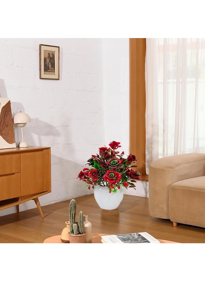 ATEVON ATEVON Artificial Flowers Plants Faux Flower Plant for Home Office Decor Tabletop and Desk Decoration Artificial Flower for Balcony Indoor Decor  - Image 4