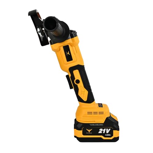 HYCO LABEL FLYMAX Cordless Angle Grinder, 21V Brushless Motor, 110mm Wheel, 8500 RPM, 2 Batteries and Charger Made in Taiwan - Image 3