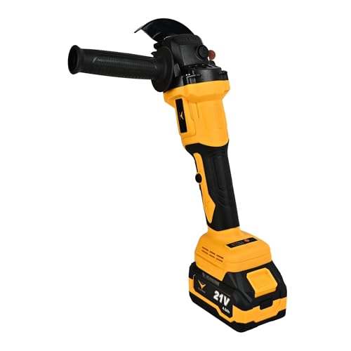 HYCO LABEL FLYMAX Cordless Angle Grinder, 21V Brushless Motor, 110mm Wheel, 8500 RPM, 2 Batteries and Charger Made in Taiwan - Image 4