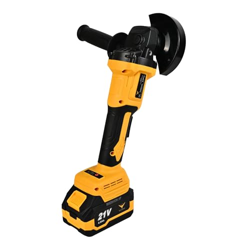 HYCO LABEL FLYMAX Cordless Angle Grinder, 21V Brushless Motor, 110mm Wheel, 8500 RPM, 2 Batteries and Charger Made in Taiwan - Image 5