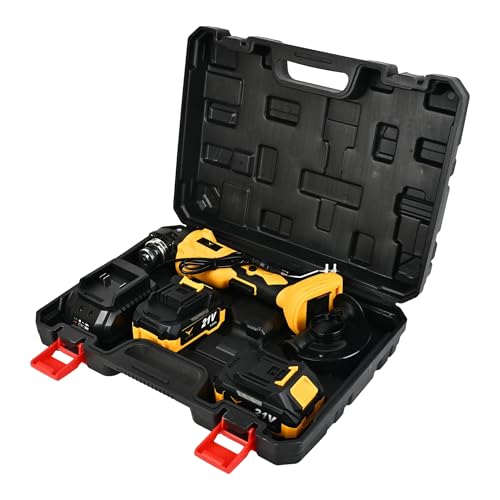 HYCO LABEL FLYMAX Cordless Angle Grinder, 21V Brushless Motor, 110mm Wheel, 8500 RPM, 2 Batteries and Charger Made in Taiwan - Image 2