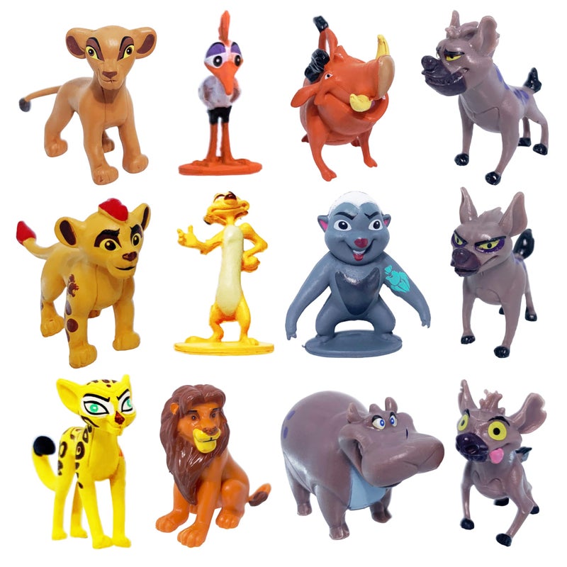 CNIUETYR Animal Doll Commemorative Set WarthogSpotted Hyena Toys Home Party Cake Animal Decoration PVC Model 20 inch12 Piece - Image 2