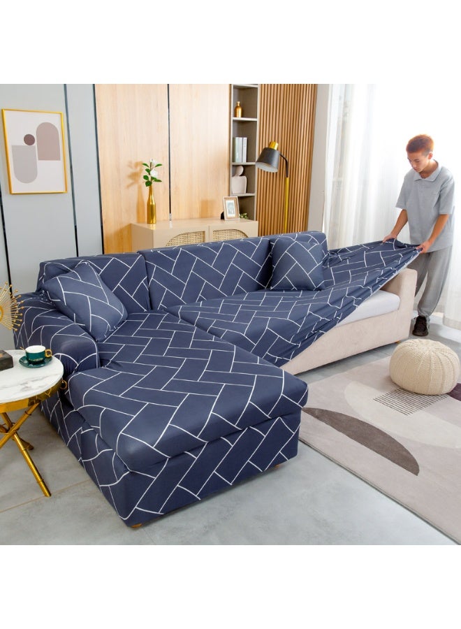 DUNISO غطاء أريكة، غطاء واقي مطبوع مرن للأريكة، غطاء أثاث مضاد للانزلاق، مقاوم للتلوث والتآكل، مناسب لجميع الفصول، مناسب لأرائك مقعدين، 145 إلى 185 سم - Image 4