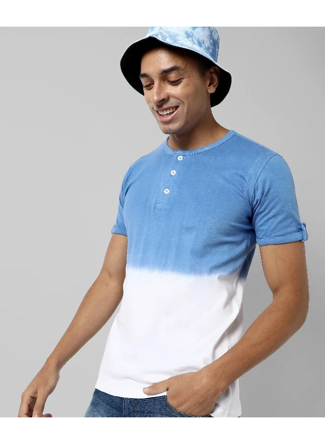 Campus Sutra Men's Multicolour Colourblocked Regular Fit Casual T-Shirt