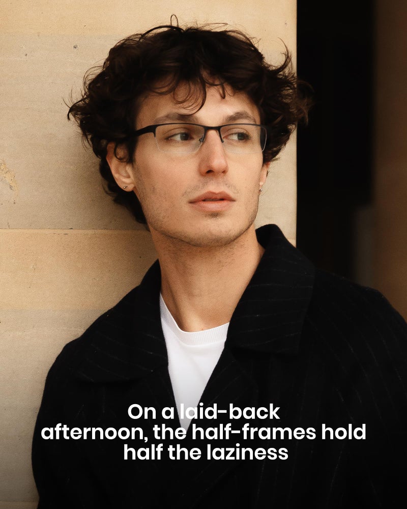 Cyxus Blue Light Blocking Glasses for Men Woman Semi Rim Computer Gaming Office Study Eyeglasses with UV Protection 8001 - Image 3