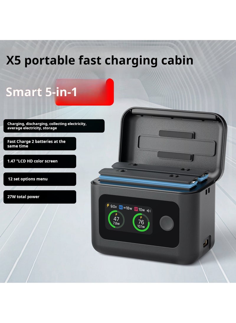 Battery Charger Set for Insta360 X5, Fast Battery Charger Hub for Insta360 X5, Simultaneous Charging of 2 Batteries, for Travel,Outdoor,Long-Distance Work  - Image 2
