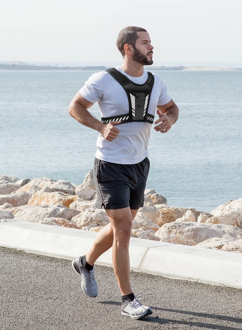 Luckam Running Phone Holder Vest Chest Phone Pouch Training Lightweight Waterproof Comfortable Breathable Mesh Pockets Men Women - Image 2