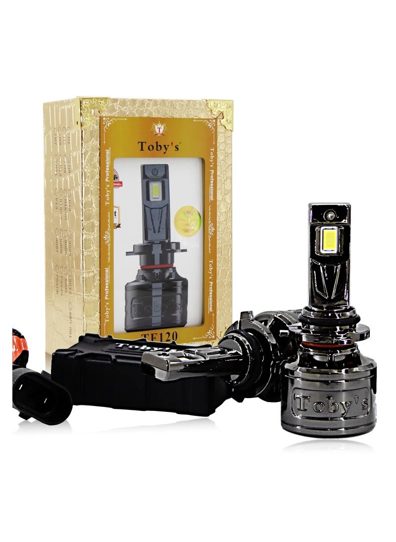 Toby's - 2 Pieces 9006 120W LED Headlight Bulb Assembly 12000 Lumens Xtreme Bright With Color Temperature 6500K - Image 1