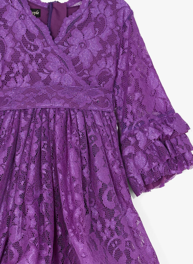 Little Golden Apple Little Ruffle Sleeve Dress