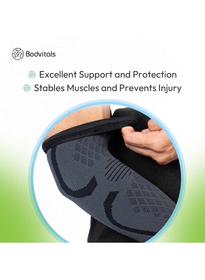 كمادة ضغط للركبة | دعامة المرفق لعلاج التهاب الأوتار وركبة التنس للنساء | دعم الذراع لدعم مرفق لاعب الغولف | تخفيف آلام المرفق للنساء والرجال | دعامة لركبة التنس (أسود، وسط) - Image 3
