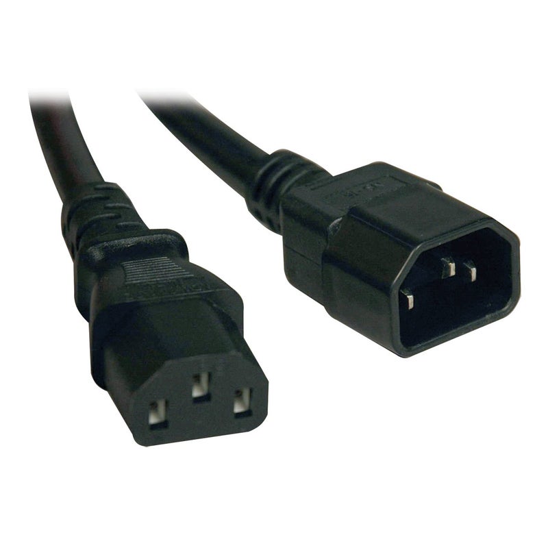 كابل تمديد كهربائي ثقيل من تريپ لايت 15A، 14AWG (IEC-320-C14 إلى IEC-320-C13) بطول 1 قدم (P005-12N)