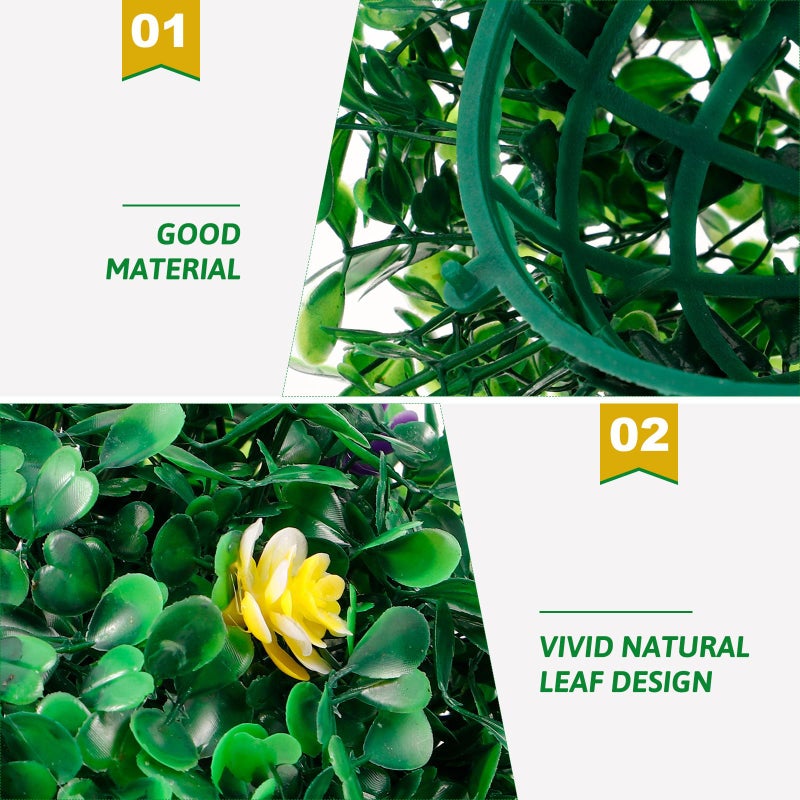 Artificial Topiary Ball with Flowers 18cm Hanging Decorative Grass for Home Garden Hotel - Image 5