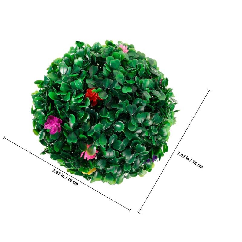 Artificial Topiary Ball with Flowers 18cm Hanging Decorative Grass for Home Garden Hotel - Image 3