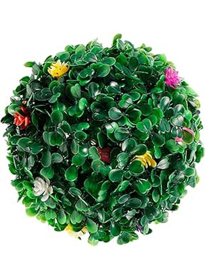 Artificial Topiary Ball with Flowers 18cm Hanging Decorative Grass for Home Garden Hotel - Image 1