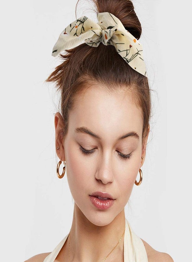 AOPRIE Chiffon Hair Bunny Ear Scrunchies with Bow - 20Pcs Elegant Hair Elastics, Ponytail Holders & Soft Hair Bands - Image 5