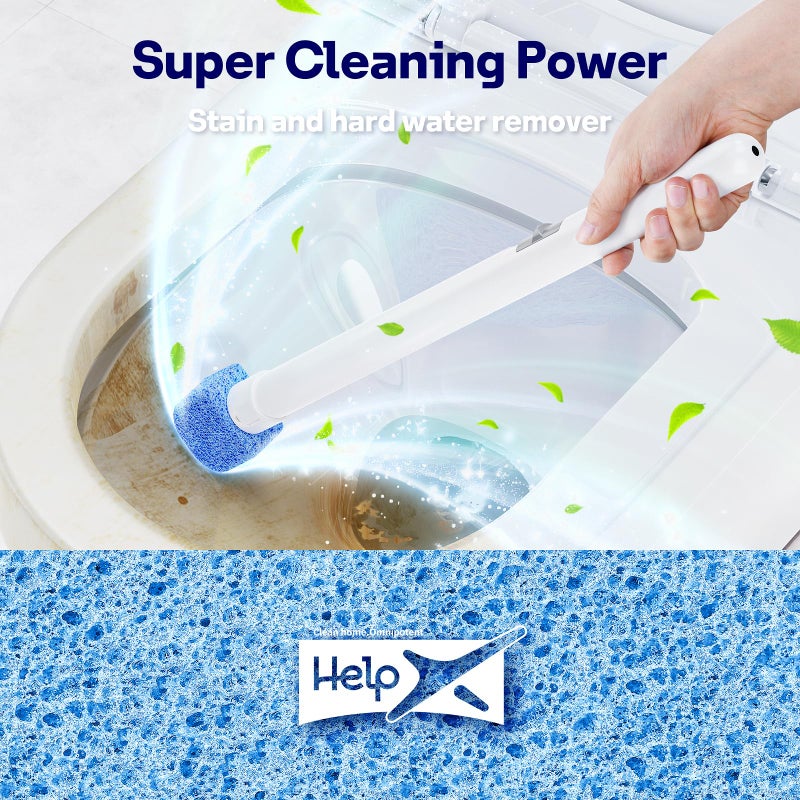 HelpX 8 Pack Pumice Stone Toilet Bowl Set with 18 in Extra Long Handle,White Holder Case,Pumice Stone for Cleaning, for Cleaning Toilets, Bathtubs, Grills, Swimming Pools, Sinks - Image 3