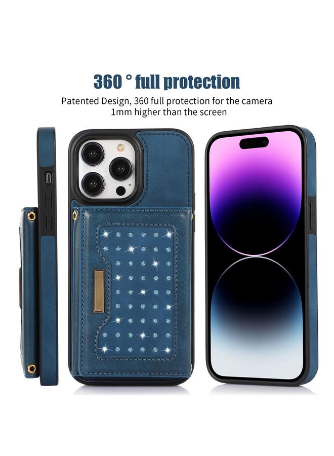 اس-توب حافظة لهاتف iPhone 14 Pro، حافظة جلدية ثلاثية الطي بتقنية RFID مع حبل - Image 2