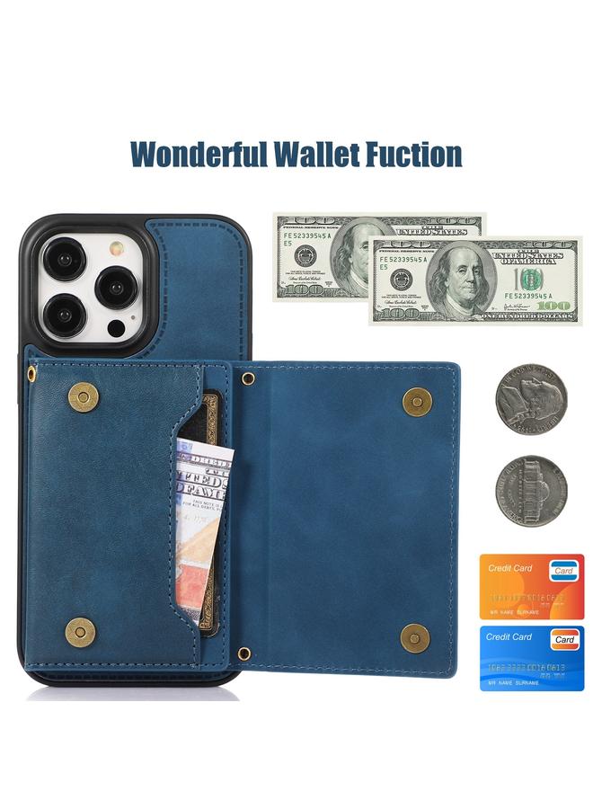 اس-توب حافظة لهاتف iPhone 14 Pro، حافظة جلدية ثلاثية الطي بتقنية RFID مع حبل - Image 5