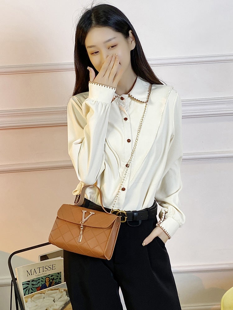 Bag Women Ladies Bags2023 Trendy Fashion Casual Checkered Embossed V Tassel Shoulder Bag - Image 4