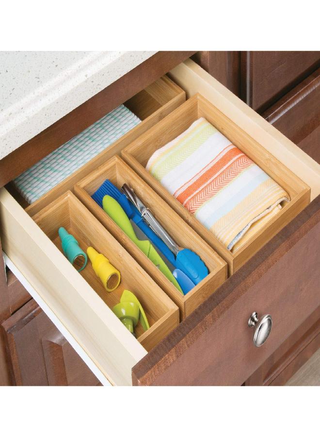 InterDesign iDesign 41840 InterDesign Bamboo Stackable Box 3” x 9” x 2” Formbu Drawer Organizer - 3" x 9" x 2", 3" x 9" - Image 1