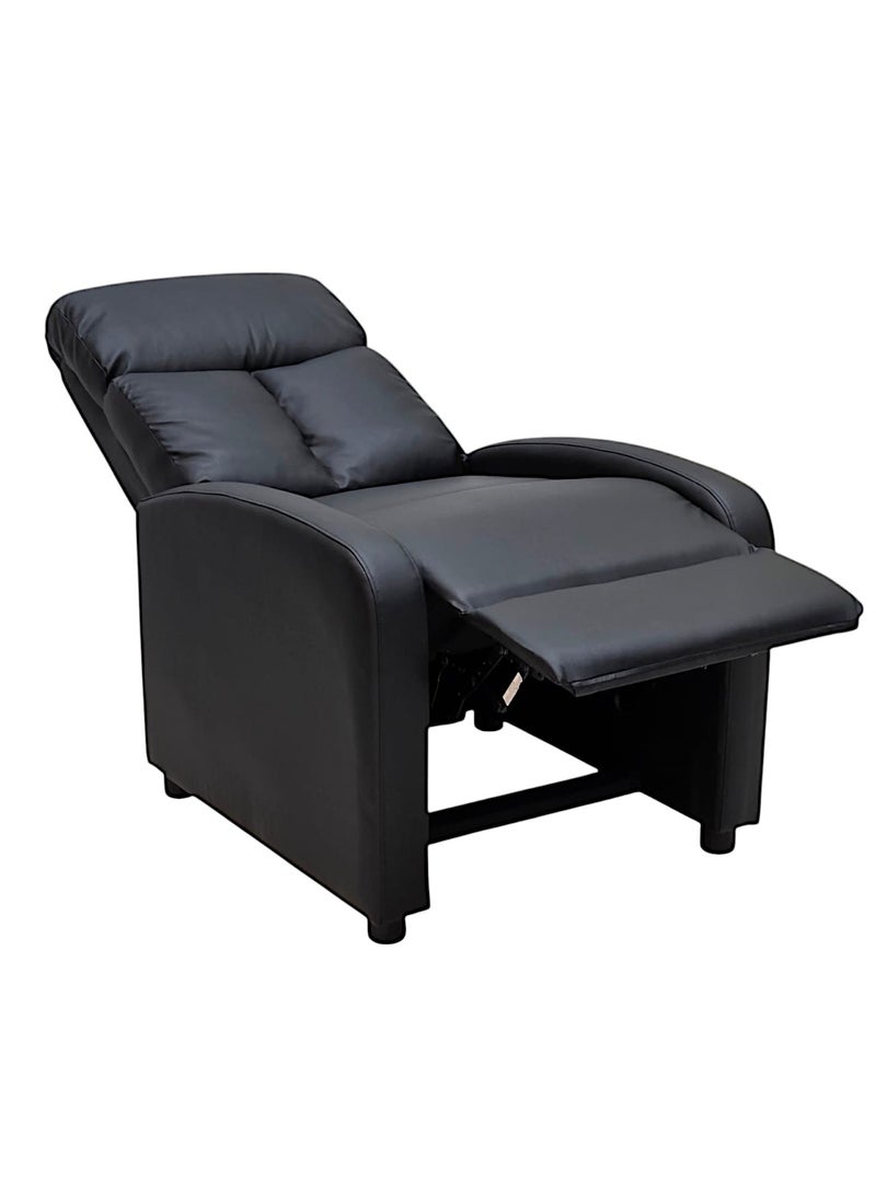 مفروشات صابر واخوانه (ذ.م.م) SBF Single Seater PU Leather Recliner Chair – Manual Reclining Sofa with Modern Design & Soft Padding – Comfortable One-Seater Lounge Chair for Living Room & Home Relaxation, Black  - Image 4