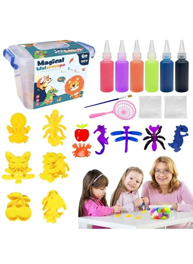 TECHEEL Magic Water Elves Set Magic Water Elves Toy 3D DIY Colourful Sea Animals Toy Handmade Water Toy Learning Toy Water Toy Children for Boys Girls 3+