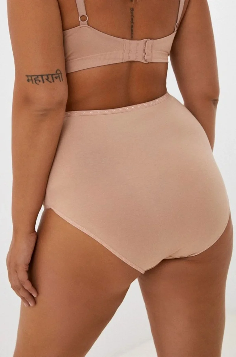 Happyfox Cotton Dark King Size Women's Panties High Waist 5 Piece Set Pack Lycra Large Size Wide Brim