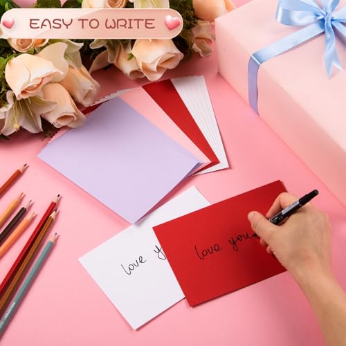 FOBSME 200 Sheets 5x7" Valentine's Day Cardstock Paper Blank 250gsm/92 lb Thick Paper Printable Heavyweight Card Stock Paper for Wedding Invitations,Greeting Cards, Postcards(Red, White, Pink, Purple) - Image 4
