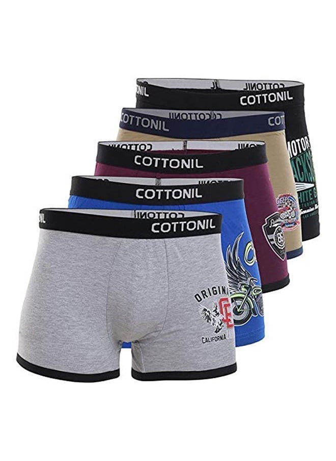 COTTONIL Printed Boxer Briefs Pack Of 5