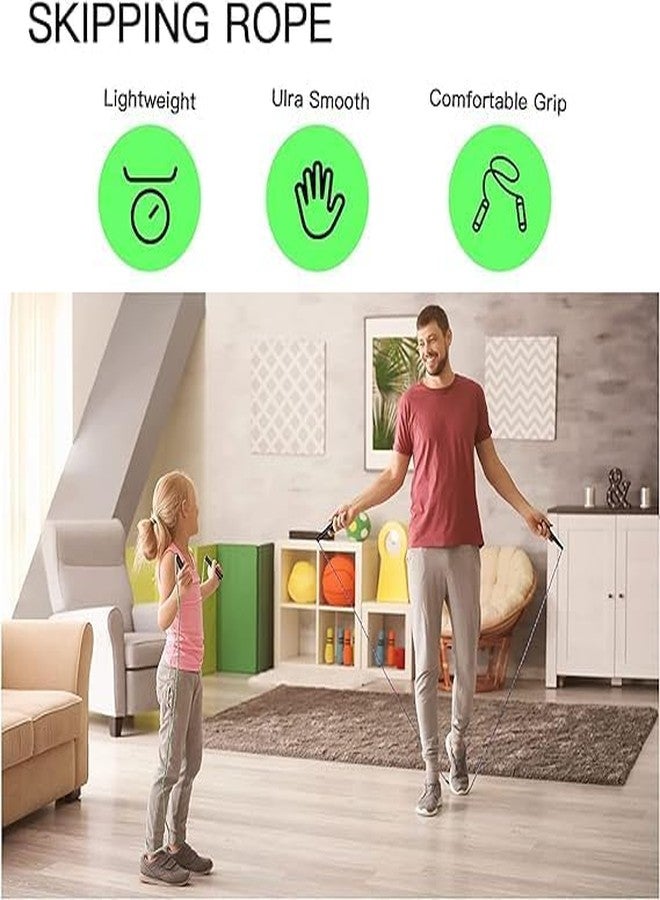 RPC99 Resistance Tube Heavy Quality Exercise Band for Stretching, Full Body Workout, Home Gym and Toning for Men, Women and Skipping-Rope Jump Skipping Rope Combo - Image 3