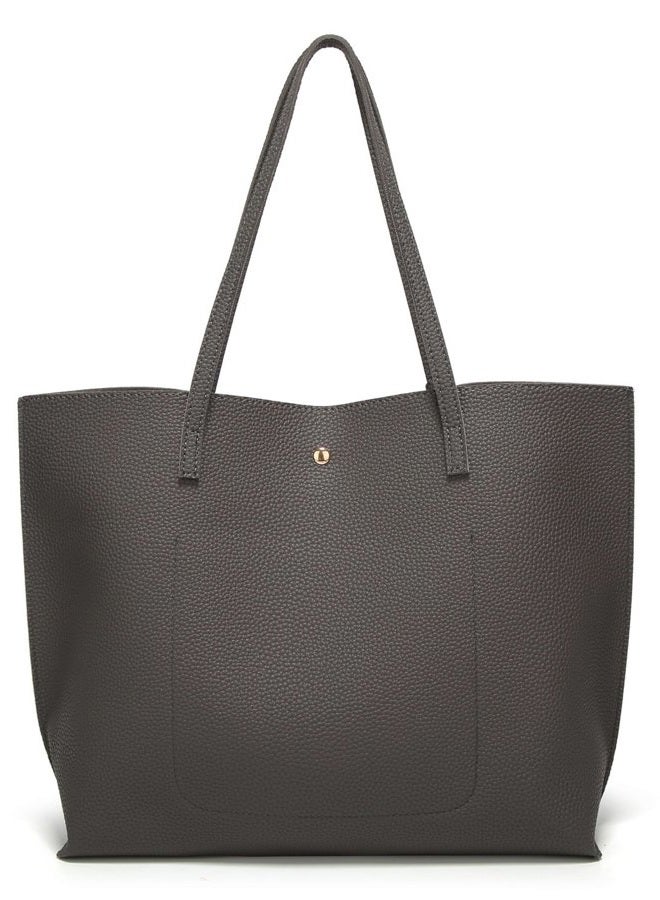 Dreubea Women's Soft Leather Tote Shoulder Bag, Big Capacity Tassel Handbag - Image 3