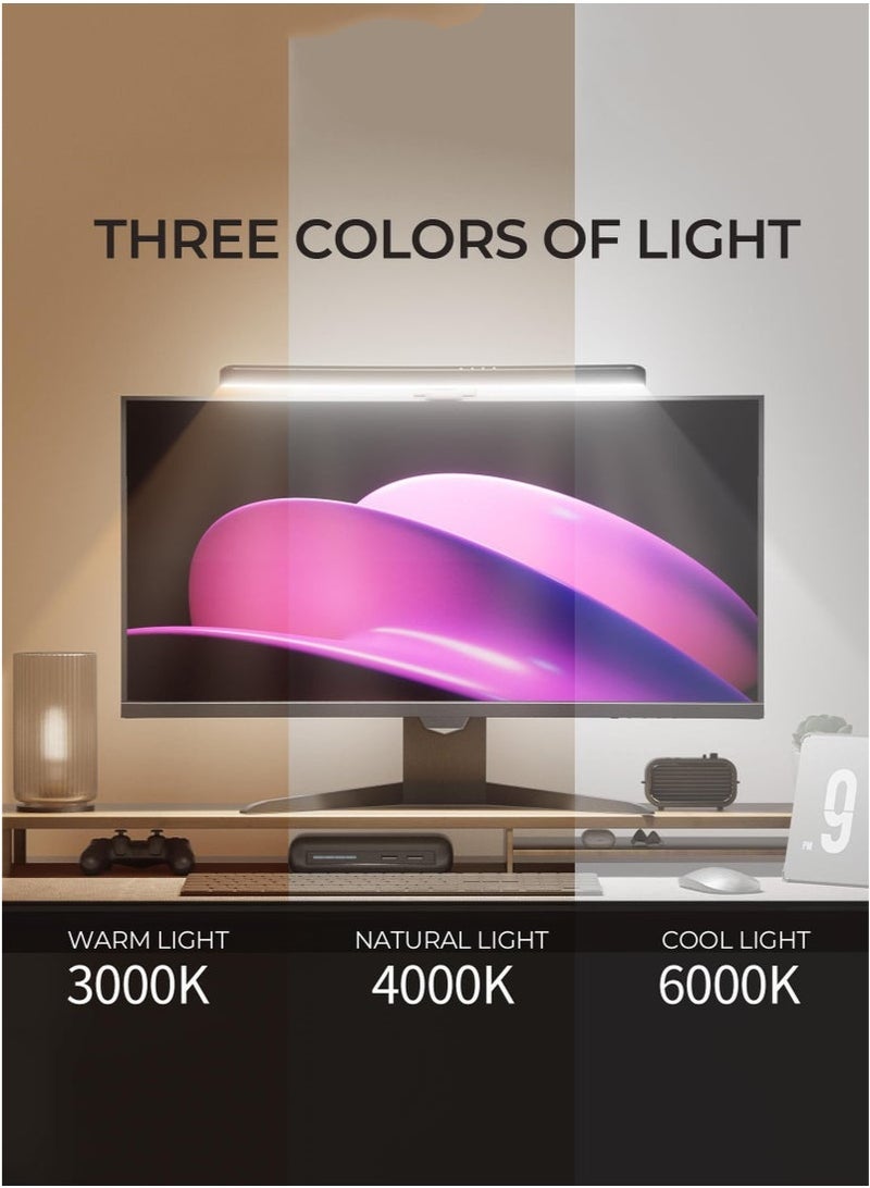 Arabest أضواء شاشة LED لمراقبة RGB للعناية بالعين، شريط LED لمراقبة الكمبيوتر، مصباح مكتب موفر للمساحة مع خاصية التعتيم التلقائي للاستخدام في المنزل/المكتب/الدراسة/الألعاب (شاشة منحنية) - Image 2