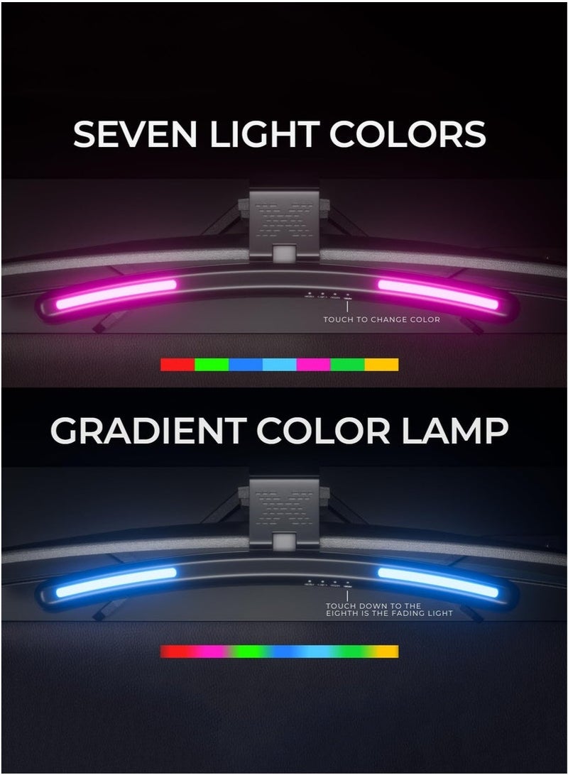 Arabest أضواء شاشة LED لمراقبة RGB للعناية بالعين، شريط LED لمراقبة الكمبيوتر، مصباح مكتب موفر للمساحة مع خاصية التعتيم التلقائي للاستخدام في المنزل/المكتب/الدراسة/الألعاب (شاشة منحنية) - Image 3