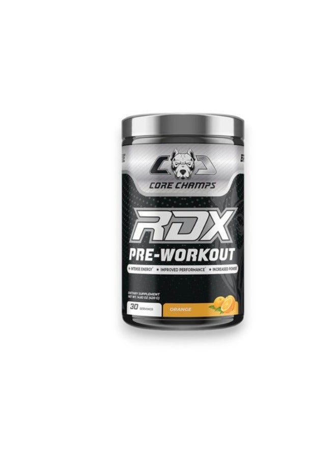 CORE CHAMPS Rdx قبل التمرين، نكهة البرتقال، 30 حصة