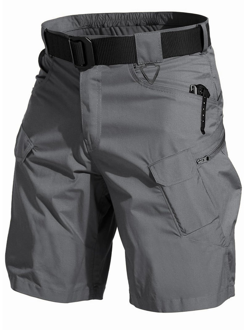 AUTIWITUA Men's Hiking Cargo Shorts Quick Dry 9" Lightweight Tactical Work Shorts with Pockets(No Belt) Dark Grey - Image 1