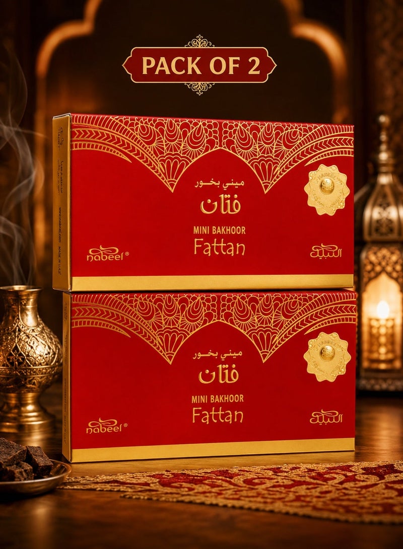 Nabeel 2 Pcs Set Nabeel Mini Bakhoor Fattan Incense 36g Long-Lasting Luxury Arabic Oud Fragrance for Home and Spiritual Ambience - Image 2