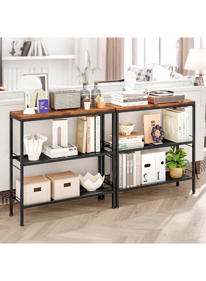 Uptyia Narrow Console Table, 3-Tier Entryway Table, Thin Sofa Table with Shelves, Side Table, Display Table, for Hallway, Entrance, Living Room, Bedroom - Image 2