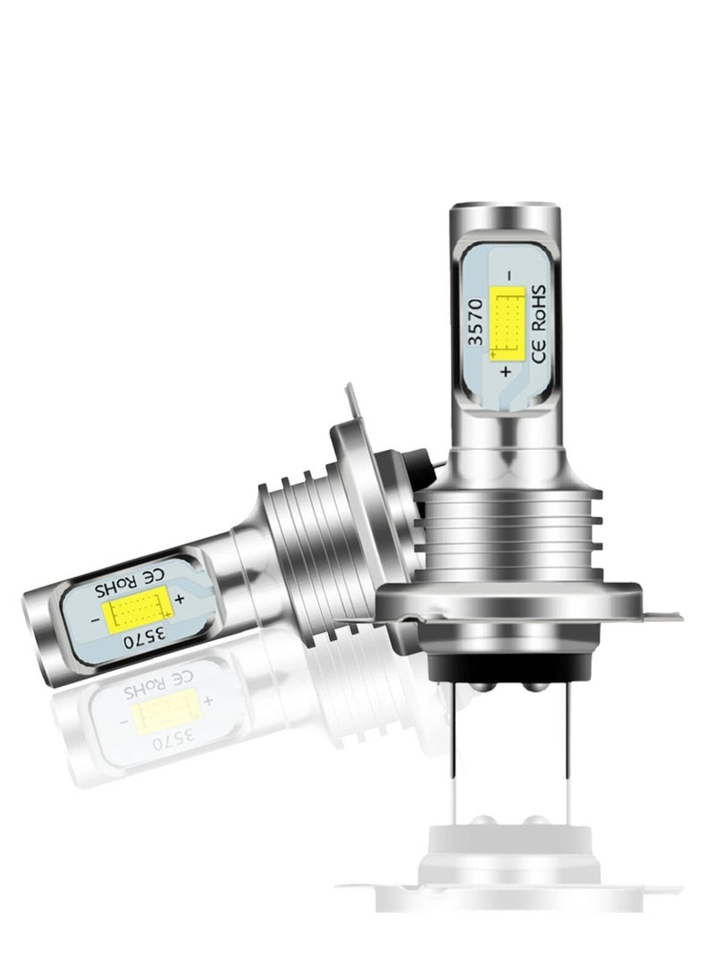 Excefore H7 LED Headlight Bulbs, 120W All Sides Emitting High Brightness LED Low Beam/High Beam, 4000 Lumens Bright LED Light, Quick Installation, LED Bulb for Car Fog Light Daytime Running  - Image 1