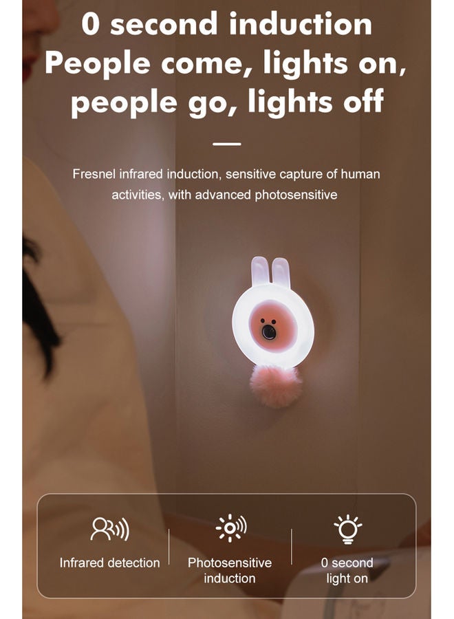 NIBEMINENT Motion Sensor Human Body Induction Night Lamp 2 Light Modes Pink 12 X 2.7 7cm  - Image 3