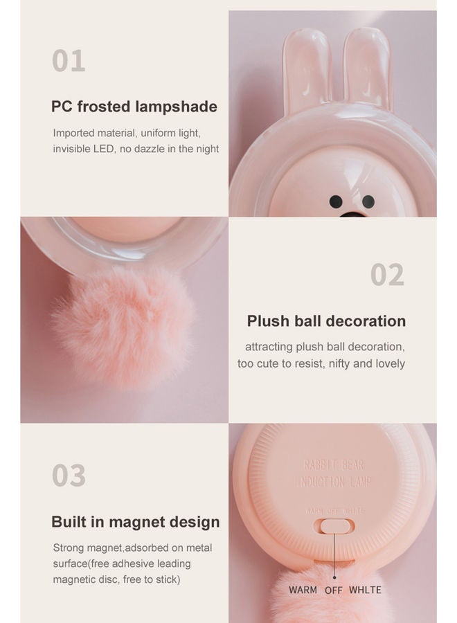 NIBEMINENT Motion Sensor Human Body Induction Night Lamp 2 Light Modes Pink 12 X 2.7 7cm  - Image 5