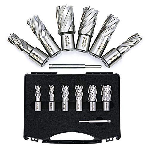 NORTOOLS 1-Inch HSS Annular Cutters with Weldon Shank 6 pcs Annular Cutter Set with Pilot Pin Work for Magnetic Drills Machine - Image 2