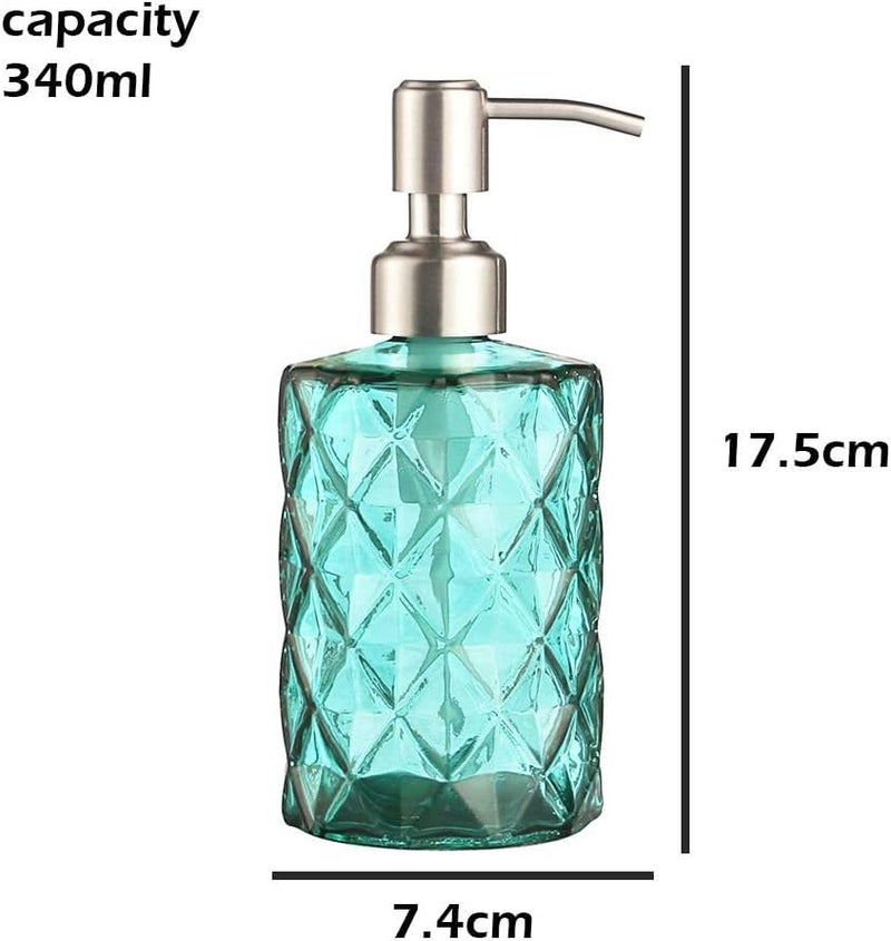 KRUPAVI Liquid Soap Dispenser Sanitizer Dispenser Lotion Shampoo Dispenser Glass Handwash Bottle for Kitchen Soap Dispenser for Wash Basin 340ML Clear - Image 2