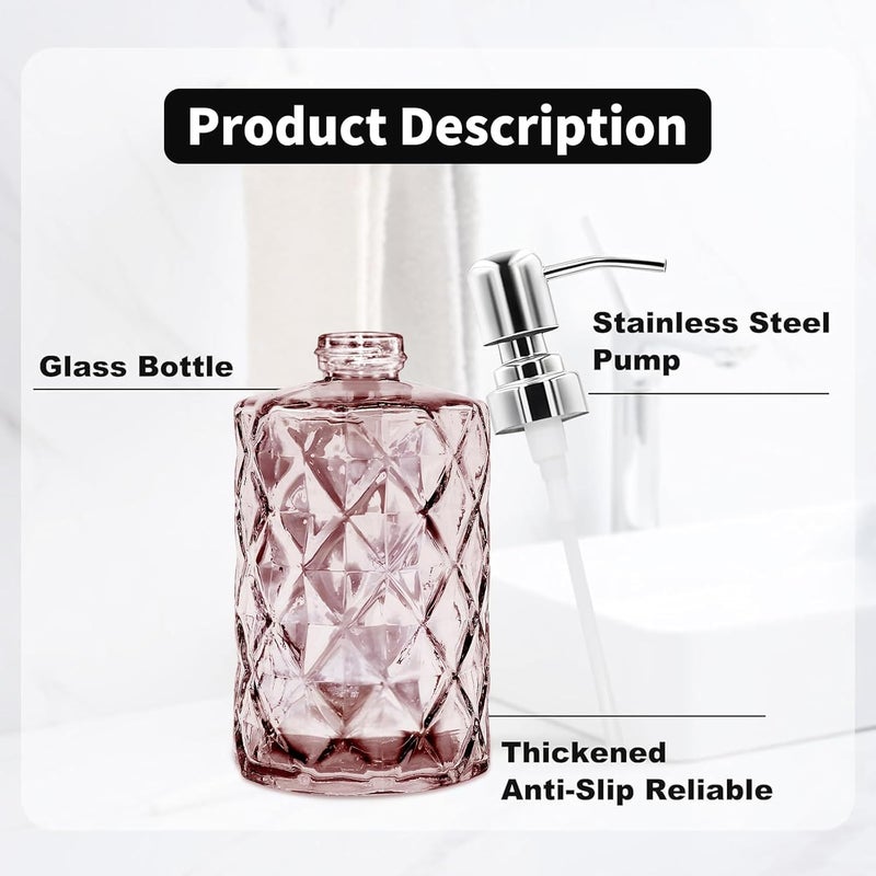 KRUPAVI Liquid Soap Dispenser Sanitizer Dispenser Lotion Shampoo Dispenser Glass Handwash Bottle for Kitchen Soap Dispenser for Wash Basin 340ML Clear - Image 3
