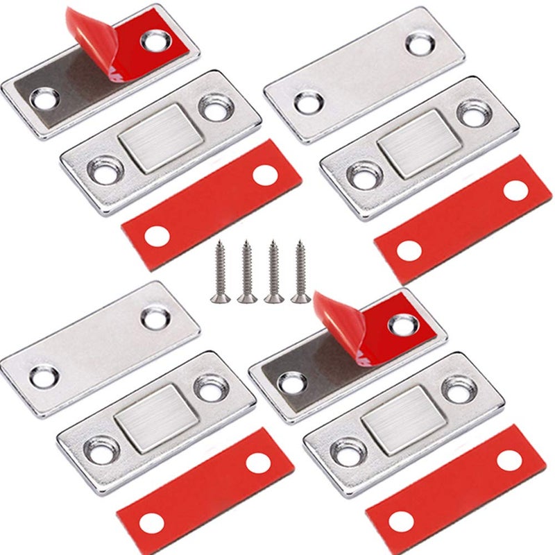 Jiayi Cabinet Magnetic Catch Jiayi 4 Pack Ultra Thin Cabinet Door Magnetic Catch for Drawer Magnets Adhesive Cabinet Latch Magnetic Closures for Kitchen Closet Door Closing Magnetic Door Catch Closer - Image 1