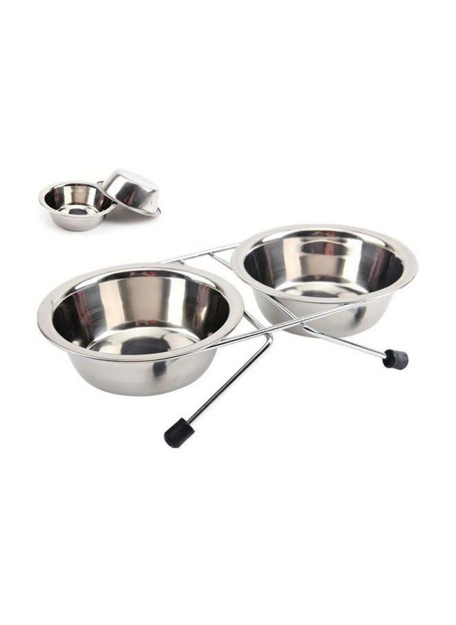 PET Elevated Dog Bowls Raised Cats Puppy Food Water Bowl Stainless Steel Pet Feeder Double Bowls Dogs Cage Hanging Feeding Dish  - Image 1