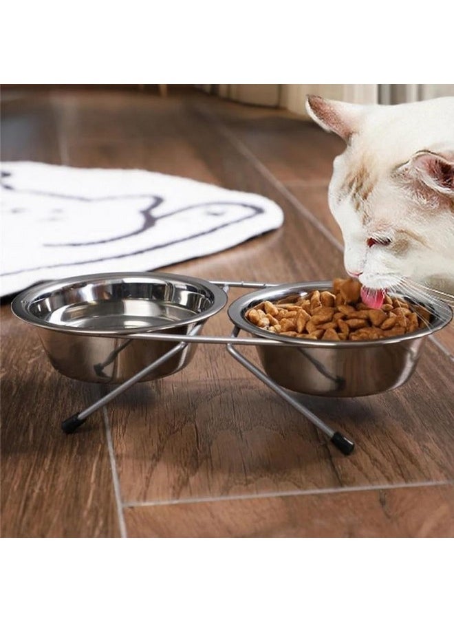 PET Elevated Dog Bowls Raised Cats Puppy Food Water Bowl Stainless Steel Pet Feeder Double Bowls Dogs Cage Hanging Feeding Dish  - Image 3
