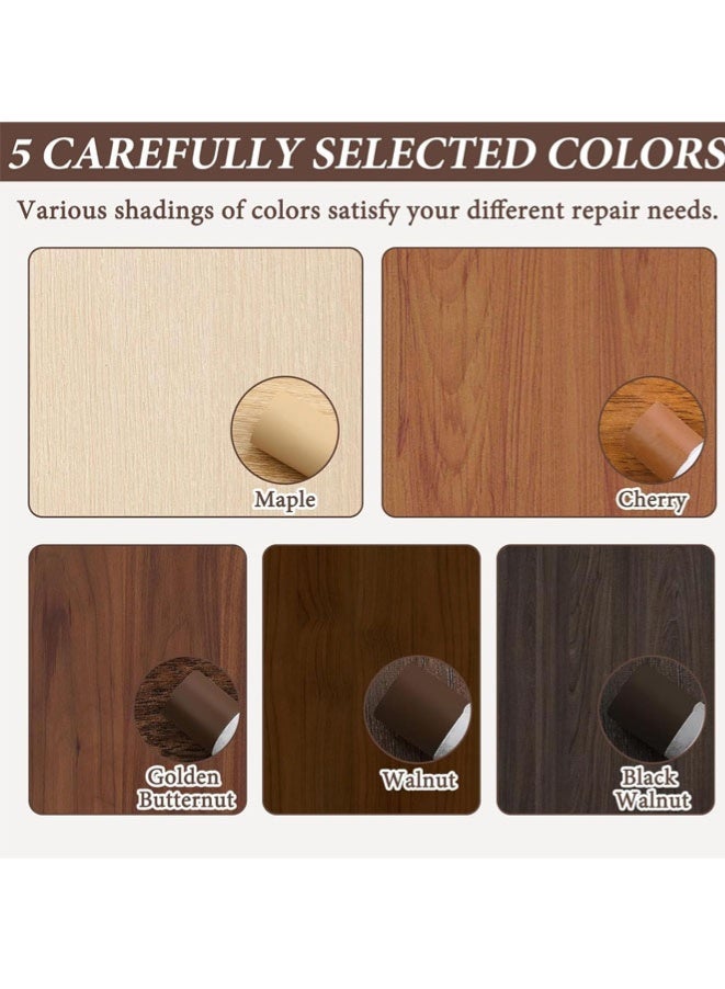FASHION MANIA 5Pcs Wax Filler Wood Repair Sticks with Scraper, Laminate Worktop & Floor Repair Kit, for Wooden Furniture, Laminate Flooring, Tables, Doors, Guitars – Fix Scratches, Holes & Stains - Image 5
