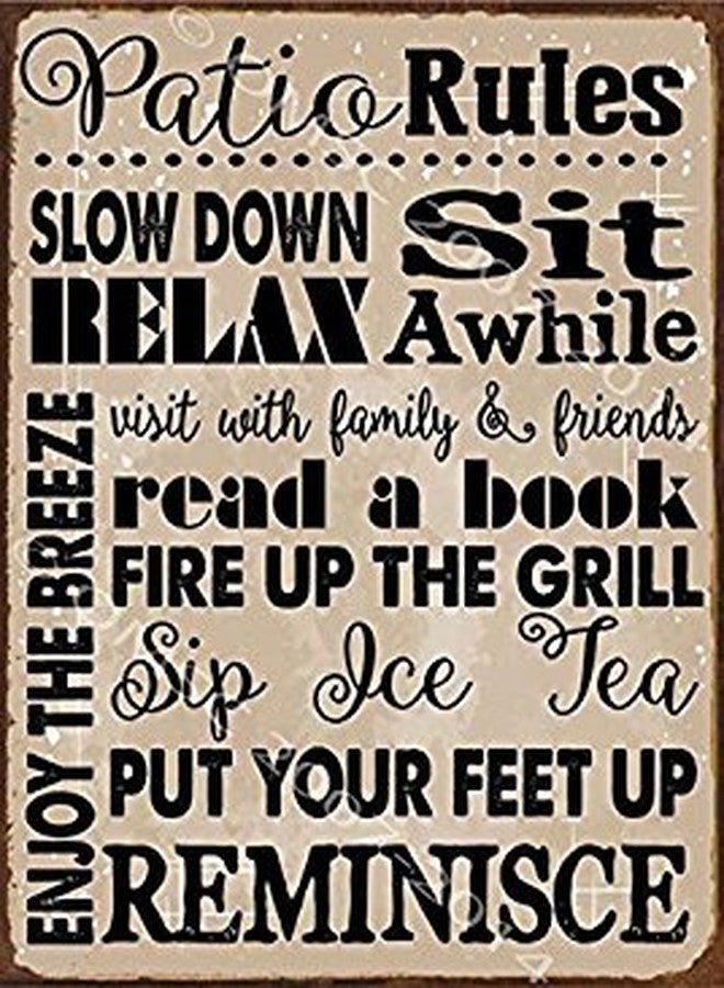 HBA Sun Protected Patio Rules Metal Sign, Guaranteed Not to Fade for 4 Years