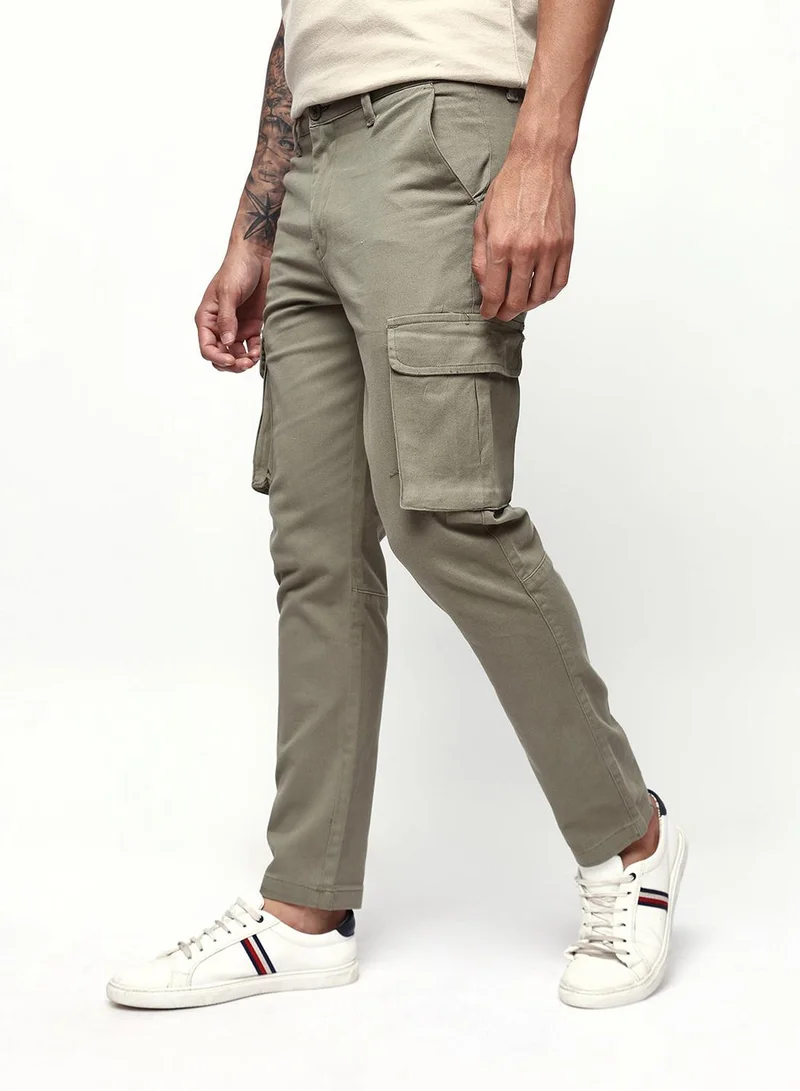 Dennis Lingo  Men's Sage Cotton Blend Full Relaxed Cargo Trouser for Men | Best Price UAE